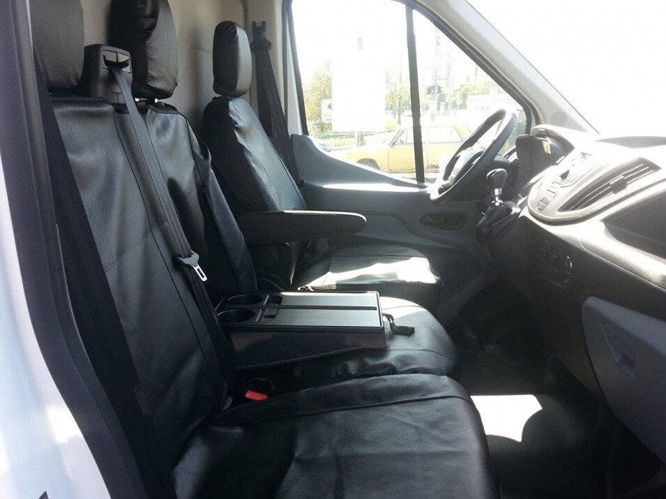 ​2+1 Huse Scaune pentru FORD TRANSIT 2013+ Microbuze Negru Piele