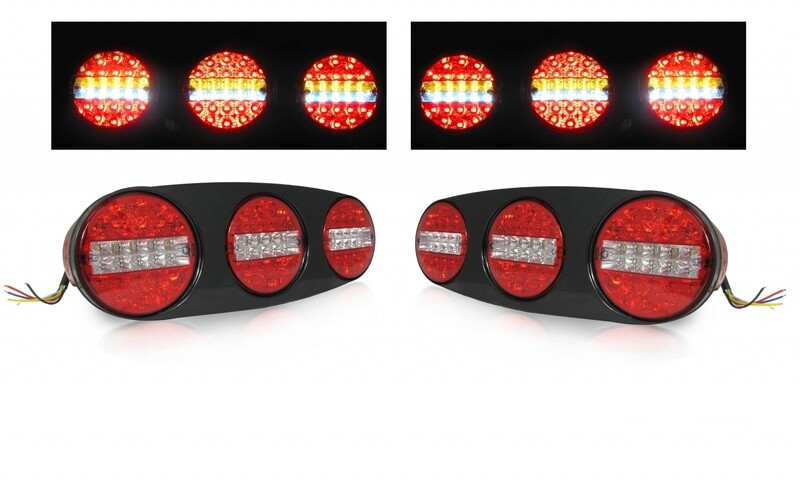 2 x Led Lumini Spate Runda pentru Camion Remorcă 12v 24v
