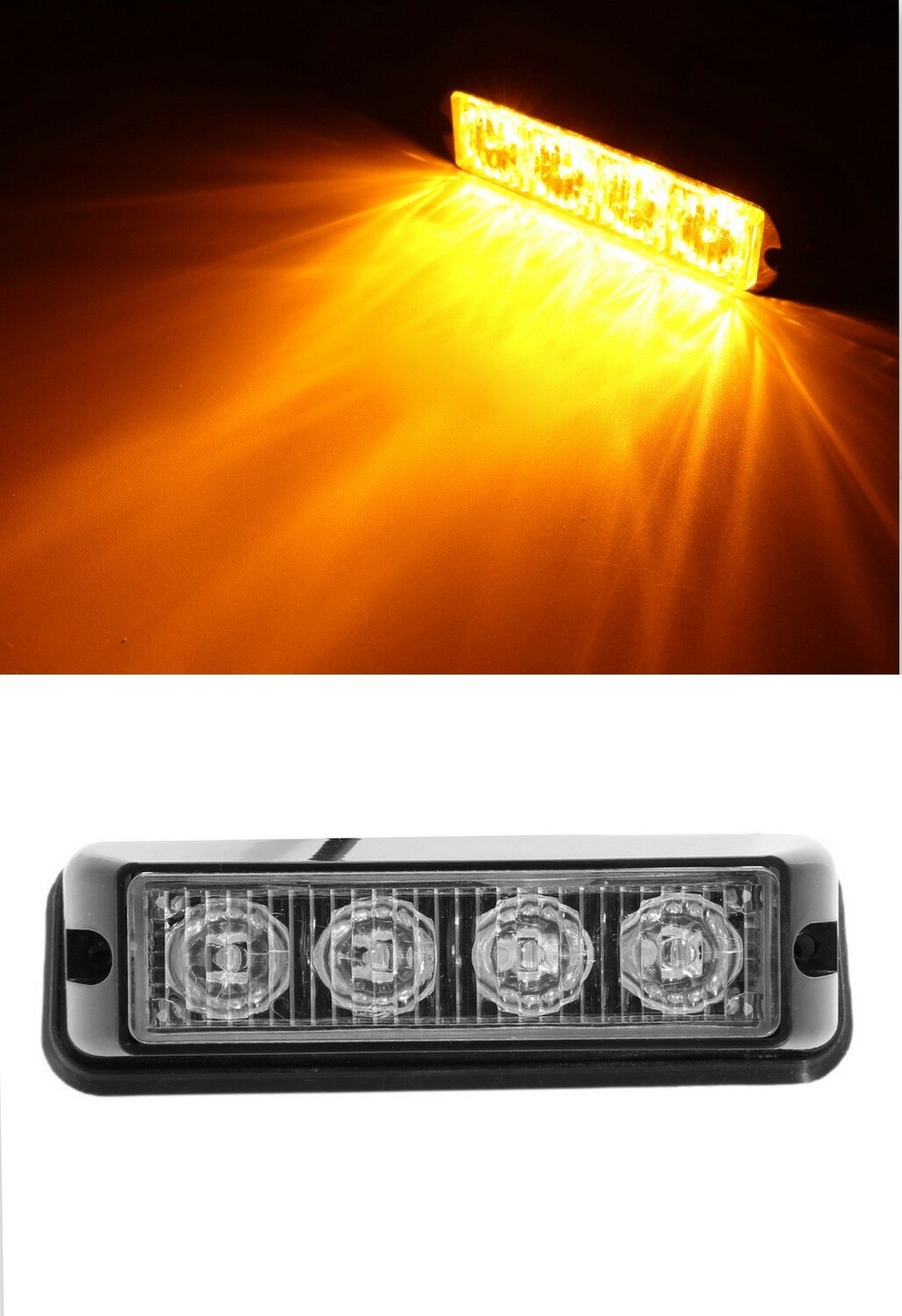 4 Led 12v 24v Lumină de intermitentă stroboscopică strălucitoare mașină camion