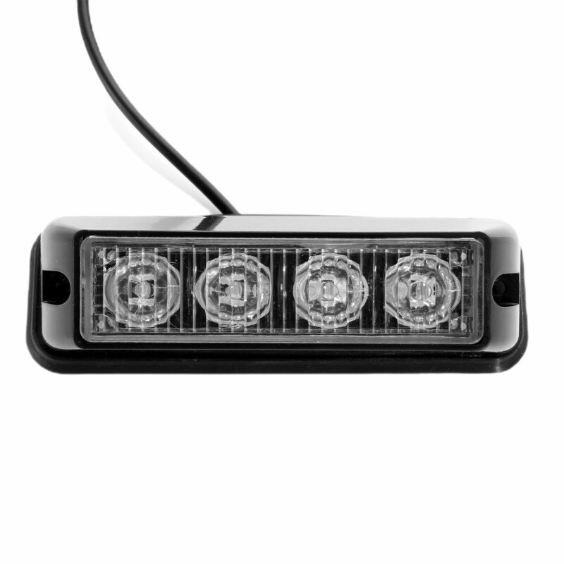 4 Led 12v 24v Lumină de intermitentă stroboscopică strălucitoare mașină camion