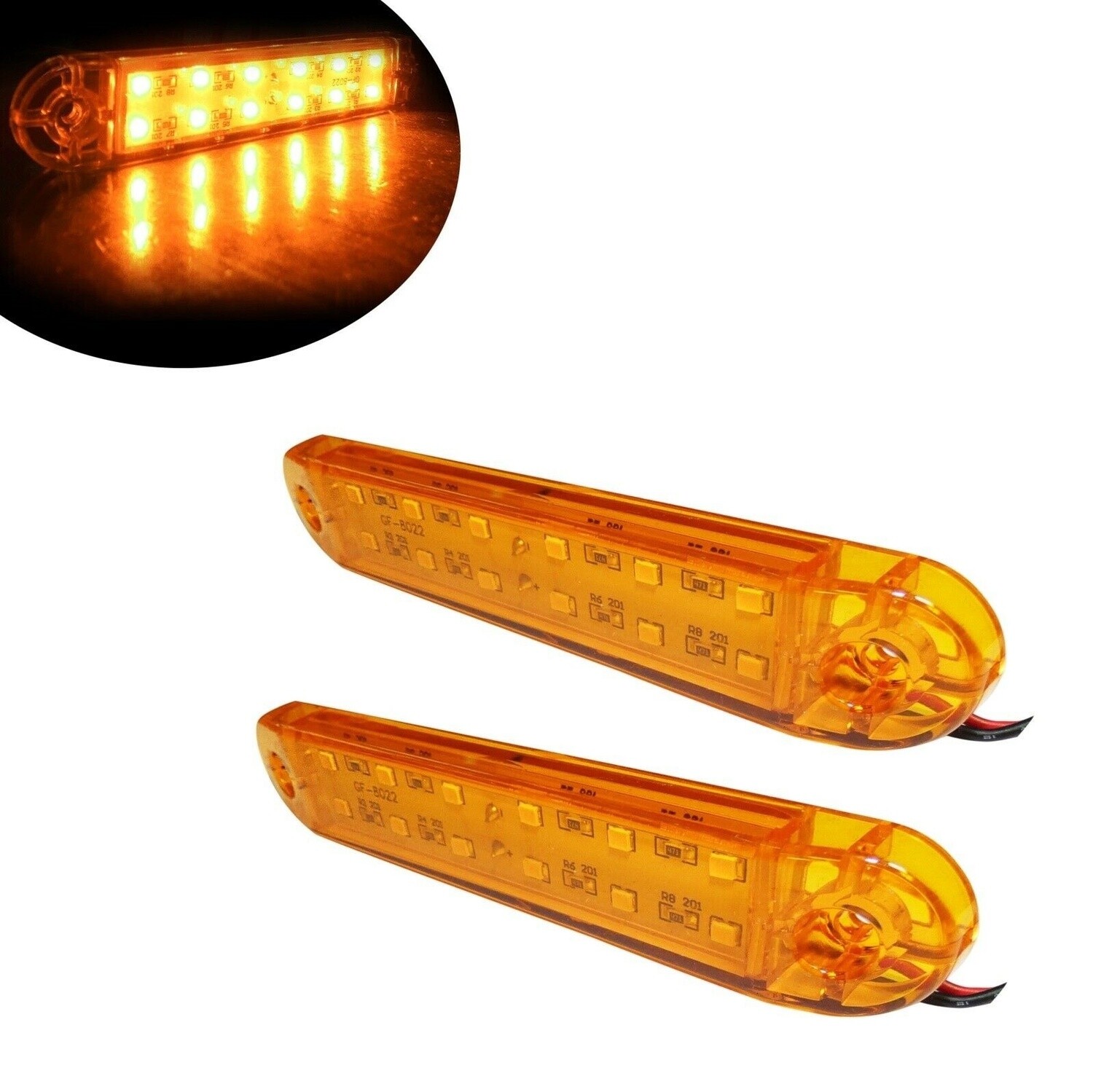 10 x 12 LED Lampi Gabarit Spate pentru Camion Remorca Galben 24v