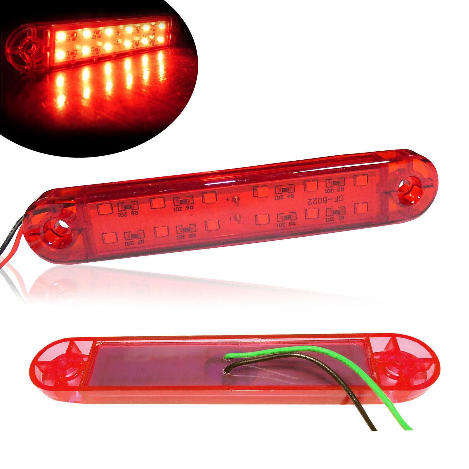 10 x 12 LED Lampi Gabarit Spate pentru Camion Remorca Rosu 12v
