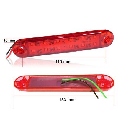 10 x 12 LED Lampi Gabarit Spate pentru Camion Remorca Rosu 24v