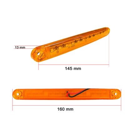 10 x 12 LED Lampi Gabarit Spate pentru Camion Remorca Galben 24v
