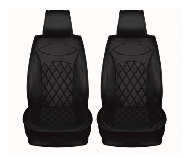 2 x HUSE SCAUNE PENTRU MASINI AUTO UNIVERSAL NEGRU PIELE