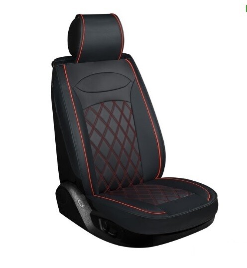 2 x HUSE SCAUNE PENTRU MASINI AUTO UNIVERSAL NEGRU ROSU PIELE