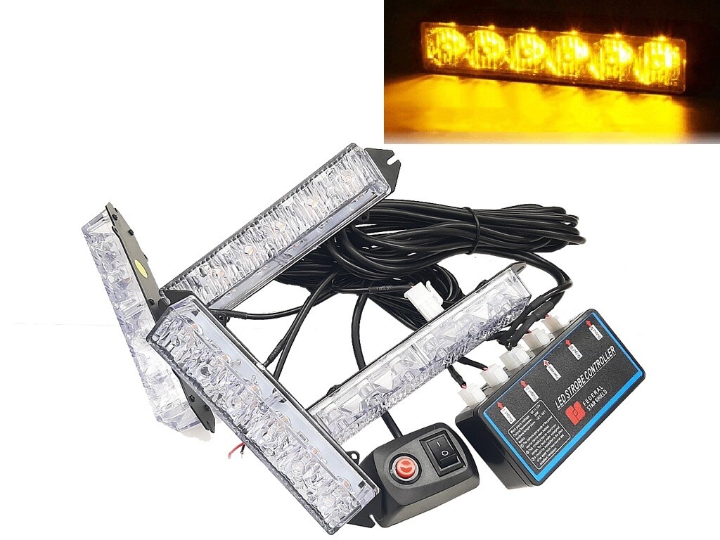 4 x 6 Led 12v  Lumină de avertizare de urgență intermitentă stroboscopică