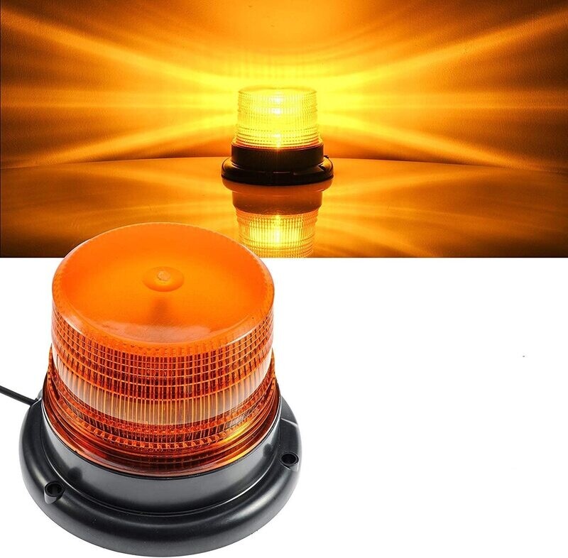 10 LED Lumină de avertizare Stroboscopica Lampa Girofar Intermitentă Magnetica 124mm 12V
