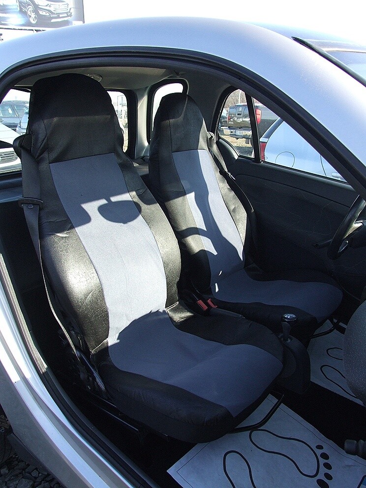 2 x Huse Scaune pentru Smart ForTwo Masini Auto Negru Gri Textil