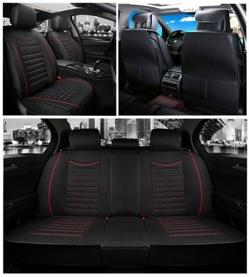 Huse Scaune pentru Masini Auto Universal Nergu Rosu Lux Textile Set Complet