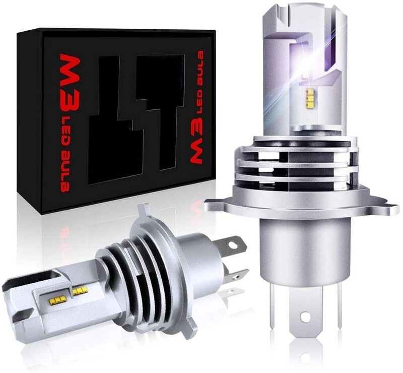 2 x Led H4 Mini Lumini Lampa Faruri Becuri Auto Camoin Moto Hi/Low Beam 50W 5000lm 6500K 12V 24V