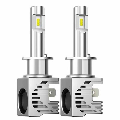 2 x Led H1 Mini Lumini Lampa Faruri Becuri Auto Camoin Moto Hi/Low Beam 50W 6500K 5000lm 12V 24V