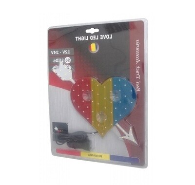 54 LED  Lumina Lampa Inima Romania Steag Camion Microbuze Auto Parbriz 12V 24V