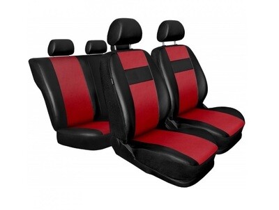 Huse Scaune pentru Masini Auto Universal Nergu Rouge Lux PU Piele Set Complet