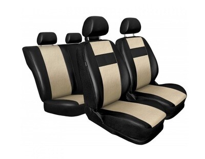 Huse Scaune pentru Masini Auto Universal Nergu Beige Lux PU Piele Set Complet