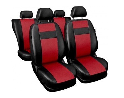 Huse Scaune pentru Masini Auto Universal Nergu Rouge Lux PU Piele Set Complet