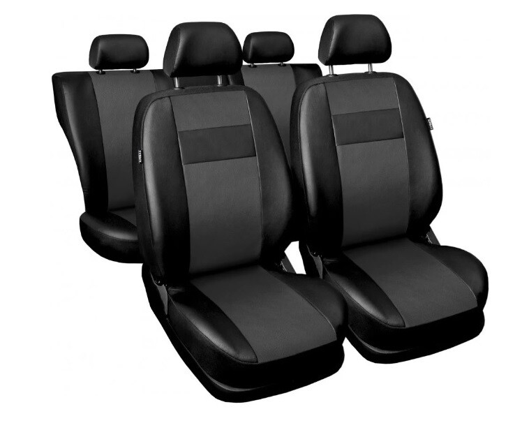 Huse Scaune pentru Masini Auto Universal Nergu Gri Lux PU Piele Set Complet