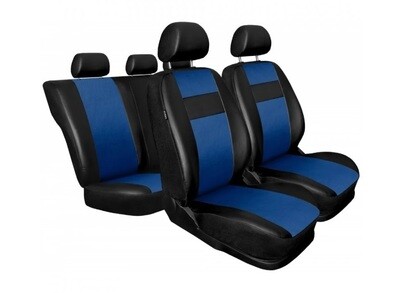 Huse Scaune pentru Masini Auto Universal Nergu Albastru Lux PU Piele Set Complet
