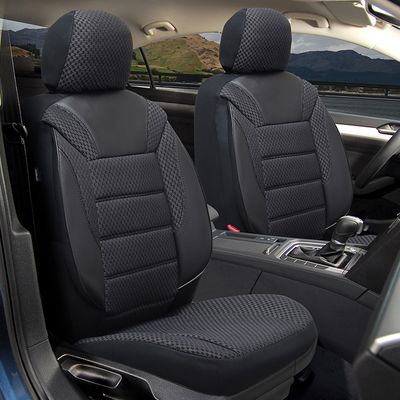 Huse Scaune Auto pentru Universal Negru Lux Piele Textil Set Complet