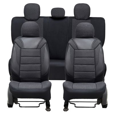 Huse Scaune Auto pentru Universal Negru Lux Piele Textil Set Complet