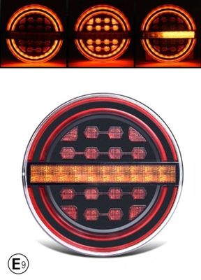 2 x Led Lumini spate runda Neon Dynamic pentru camion remorcă 139mm 12v 24v