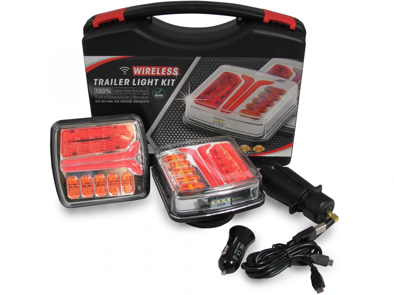 2 x Wireless LED Magnet Lumină spate de Remorca Camion 12v 24v