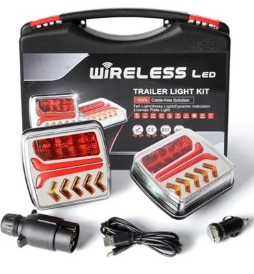 2 x Wireless LED Magnet Lampa Lumini Spate de Remorca Camion 12v 24v E57