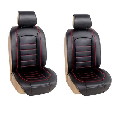 2 x HUSE SCAUNE PENTRU MASINI UNIVERSAL NEGRU ROSU PIELE