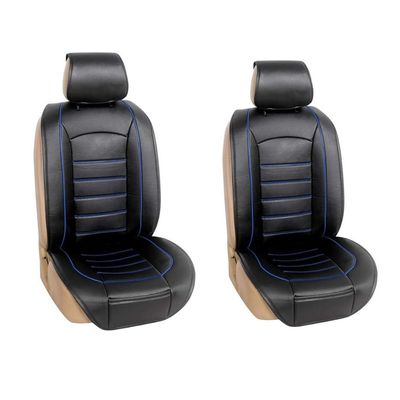 2 x HUSE SCAUNE PENTRU MASINI AUTO UNIVERSAL NEGRU ALBASTRU PIELE