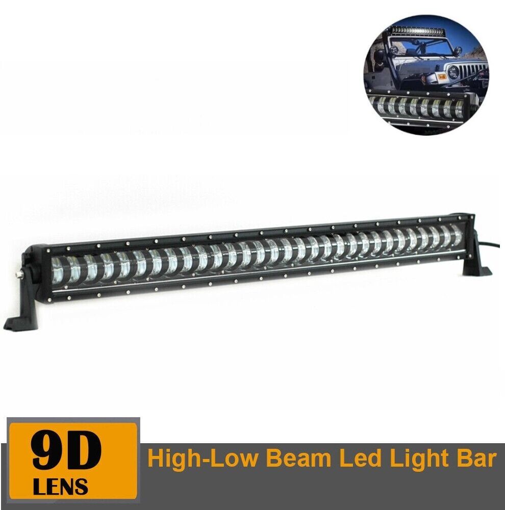 88.5cm LED Bar 9D cu Lupe 12V-24V,Hi/Low Beam 19200Lm 240W Proiector Auto SUV Off Road