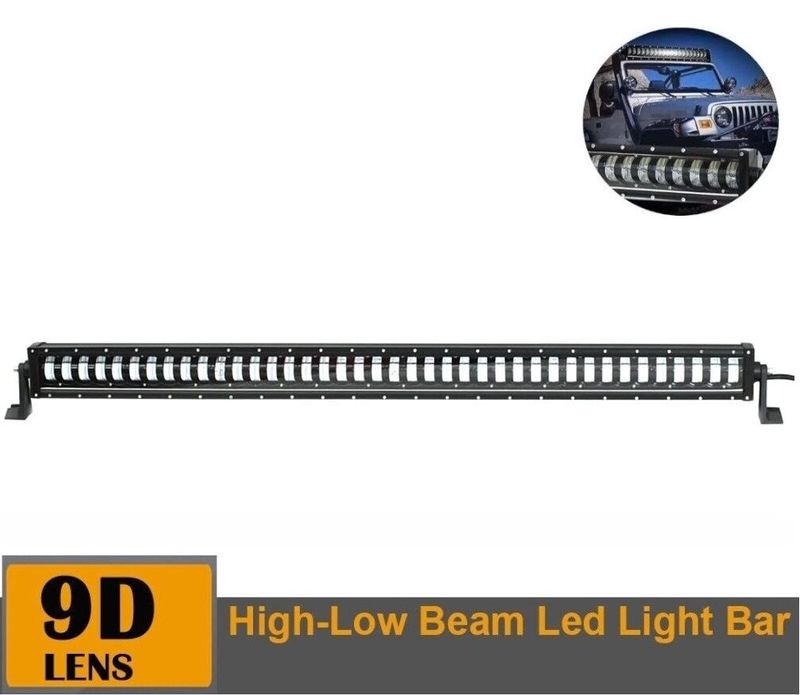 134cm LED Bar 9D cu Lupe 12V-24V,Hi/Low Beam 30720Lm 384W Proiector Auto SUV Off Road