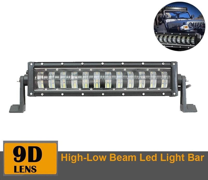 42.5cm LED Bar 9D cu Lupe 12V-24V,Hi/Low Beam 7680Lm 96W Proiector Auto SUV Off Road