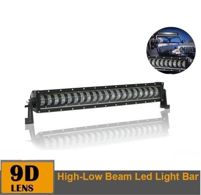 63cm LED Bar 9D cu Lupe 12V-24V,Hi/Low Beam 12800Lm 160W Proiector Auto SUV Off Road