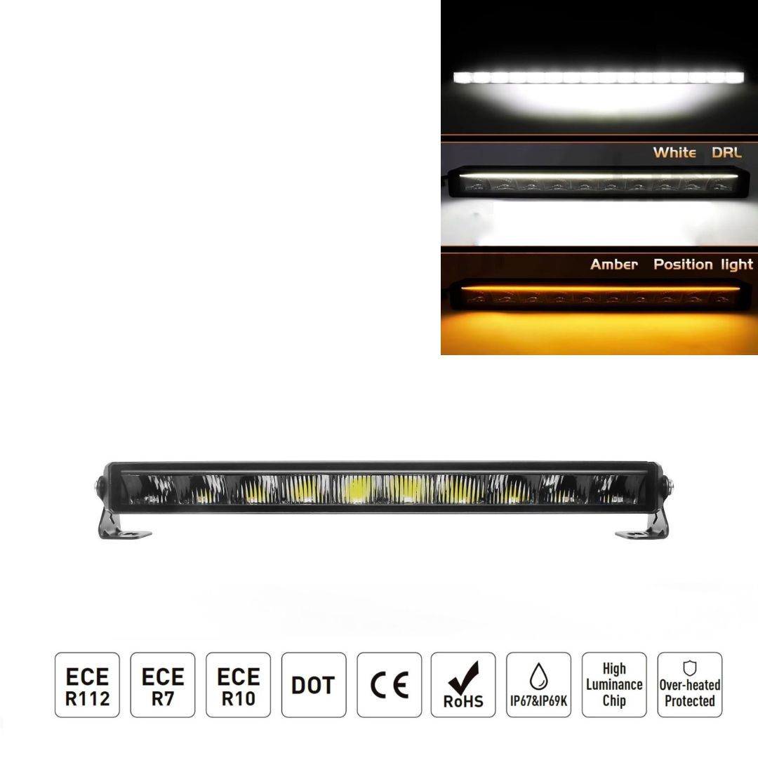 LED BAR Lumini Proiector Lampa de lucru 54.5cm 8500Lm 60W Alb/Galben DRL 10-30v Auto SUV Off Road