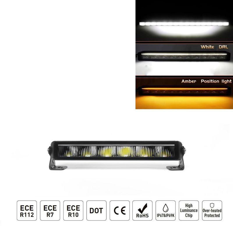 LED BAR Lumini Proiector Lampa de lucru  34.5cm 5900Lm 40W Alb/Galben DRL 10-30v Auto SUV Off Road
