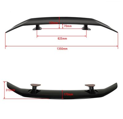 Spoiler Eleron Spate Portbagaj 135cm Universal Аripă Aspect Carbon Trunchi Capac Masina Auto