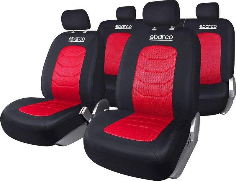 Huse Scaune pentru Masini Auto Universal Nergu Rosu Lux Textil Set Complet