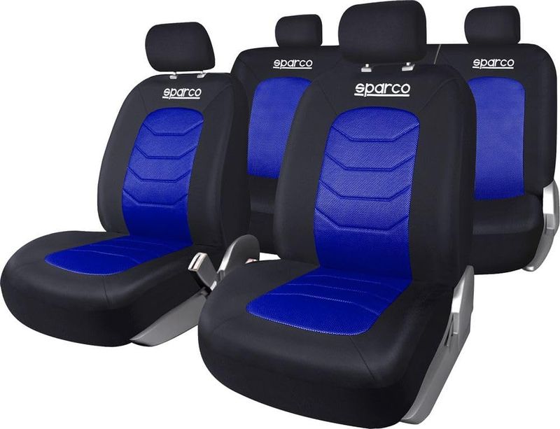 Huse Scaune pentru Masini Auto Universal Nergu Albastru Lux Textil Set Complet
