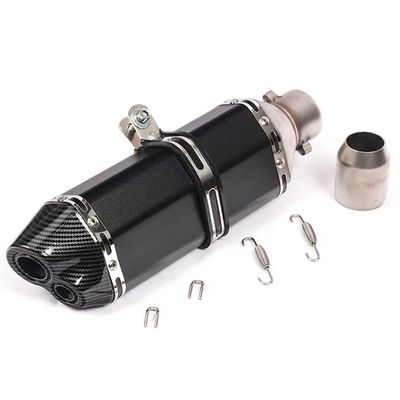 Toba Esapament Universala pentru Motocicleta Otel  400mm Negru Carbon cu  Accesorii de Prindere