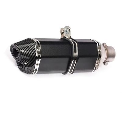Toba Esapament Universala pentru Motocicleta Otel  400mm Negru Carbon cu  Accesorii de Prindere