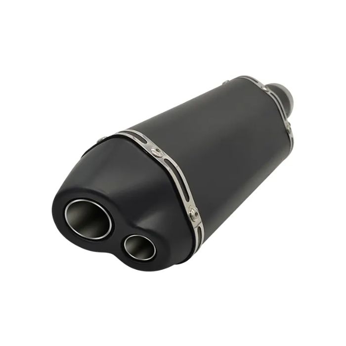Toba Esapament Universala pentru Motocicleta Otel  400mm Negru cu  Accesorii de Prindere