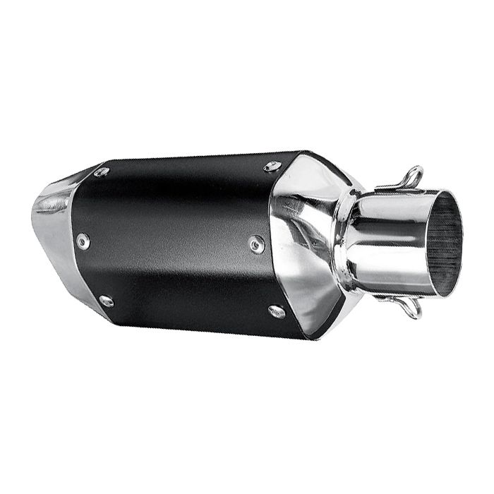 Toba Esapament Universala pentru Motocicleta Otel  270mm Negru cu  Accesorii de Prindere