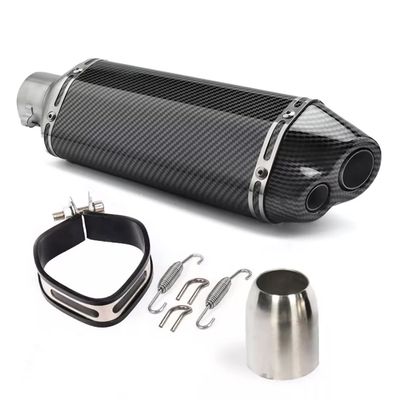 Toba Esapament Universala pentru Motocicleta Otel  400mm Carbon cu  Accesorii de Prindere