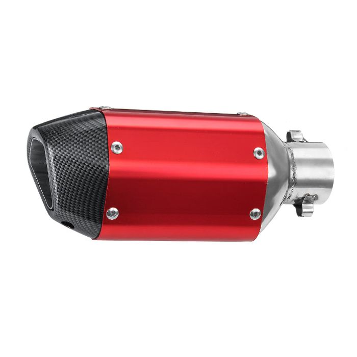 Toba Esapament Universala pentru Motocicleta Otel  270mm Negru Rosu cu  Accesorii de Prindere