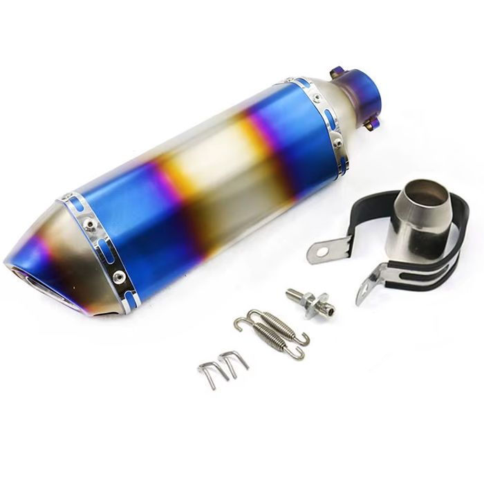 Toba Esapament Universala pentru Motocicleta Otel  400mm Multicolor cu  Accesorii de Prindere