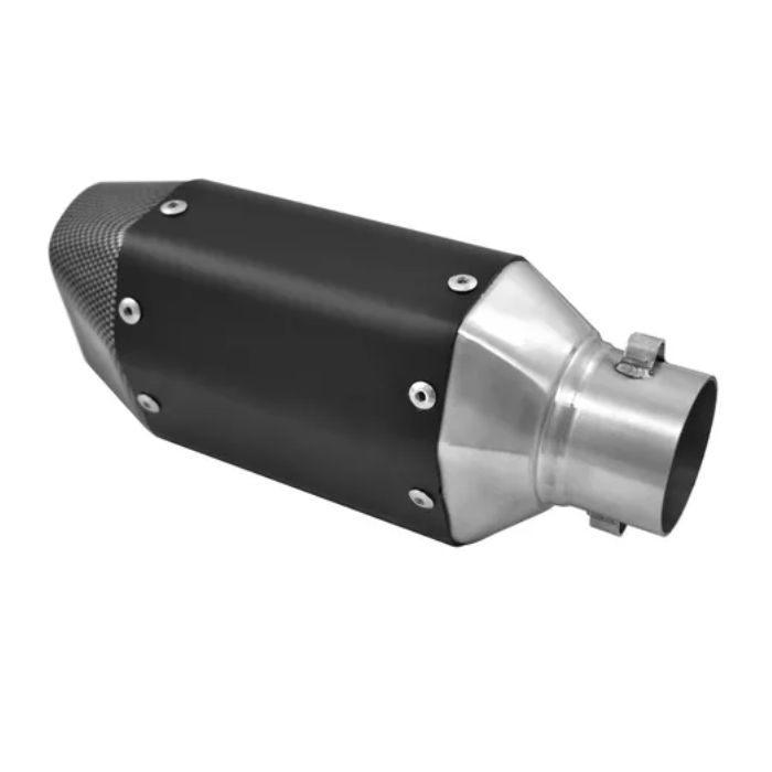 Toba Esapament Universala pentru Motocicleta Otel  270mm Negru Carbon cu  Accesorii de Prindere