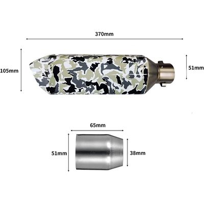 Toba Esapament Universala pentru Motocicleta Otel  400mm Camuflaj cu  Accesorii de Prindere