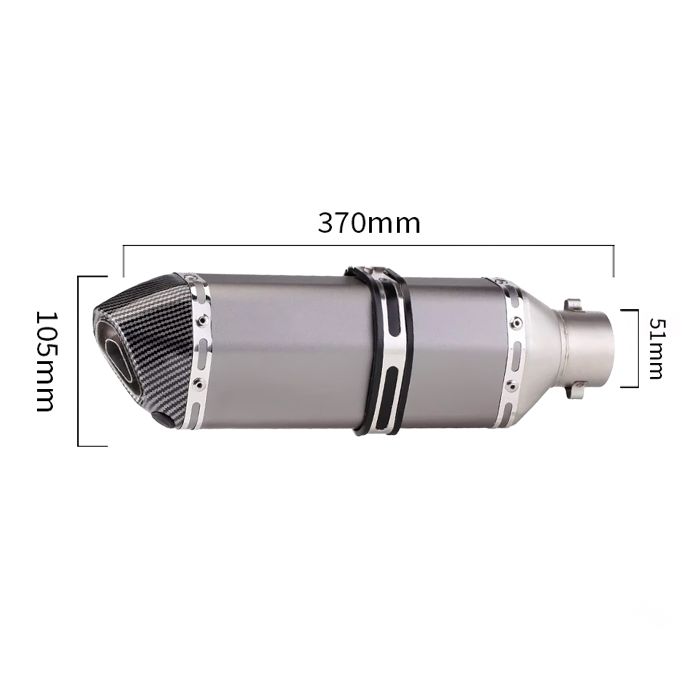 Toba Esapament Universala pentru Motocicleta Otel  400mm Gri Carbon cu  Accesorii de Prindere