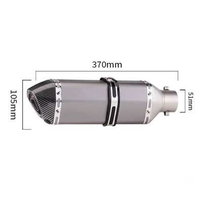 Toba Esapament Universala pentru Motocicleta Otel  400mm Gri Carbon cu  Accesorii de Prindere