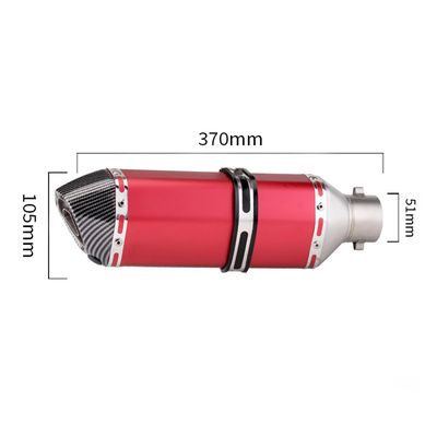 Toba Esapament Universala pentru Motocicleta Otel  400mm Carbon Rosu cu  Accesorii de Prindere